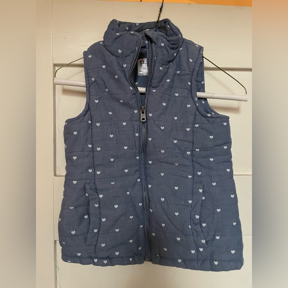 Blue Heart Patterned Vest size 8 kids